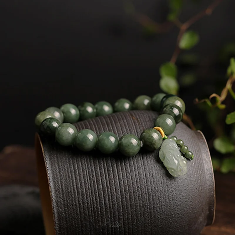 

Wholesale Natural Jade Bracelets for Men and Women Jewelry Oil Green Beads Charm Mythical Animal Friendship Couple Gift