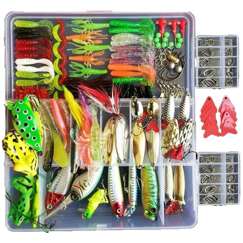 

Fishing Lure Set Kit Soft and Hard Lure Baits Tackle Set Bionic Bass Trout Salmon Minnow Popper Crank Rattlin Lures For Fishing