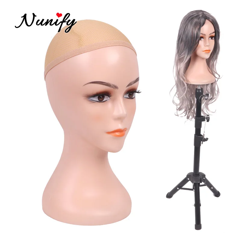 Mannequin Head Wig Display Styling Head With Mount Hole Female Mannequin Dummy Head Realistic Wig Head With Non Slip Hairnet