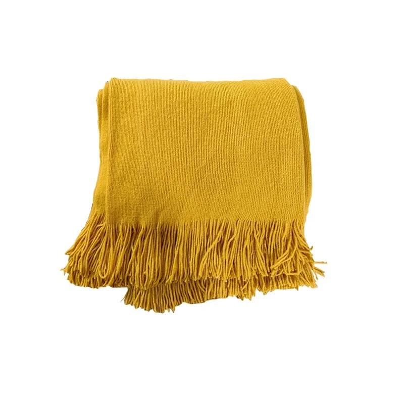 

Grey Yellow Blue Plaid Blanket Super Soft Winter Bed Bedding Warm Soft Quilt Cotton Crochet Sofa Cover Blanket Bed Supplies