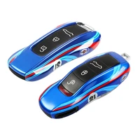 new key case cover for porsche cayenne panamera 971 911 9ya 718 macan carman boxster keyless remote case side shell cap fob blue