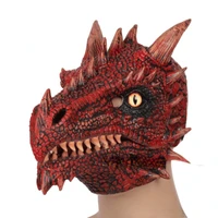 2021 new dinosaur xunlong mask halloween role play props clothing accessories mask lovely animal latex mask movable mouth