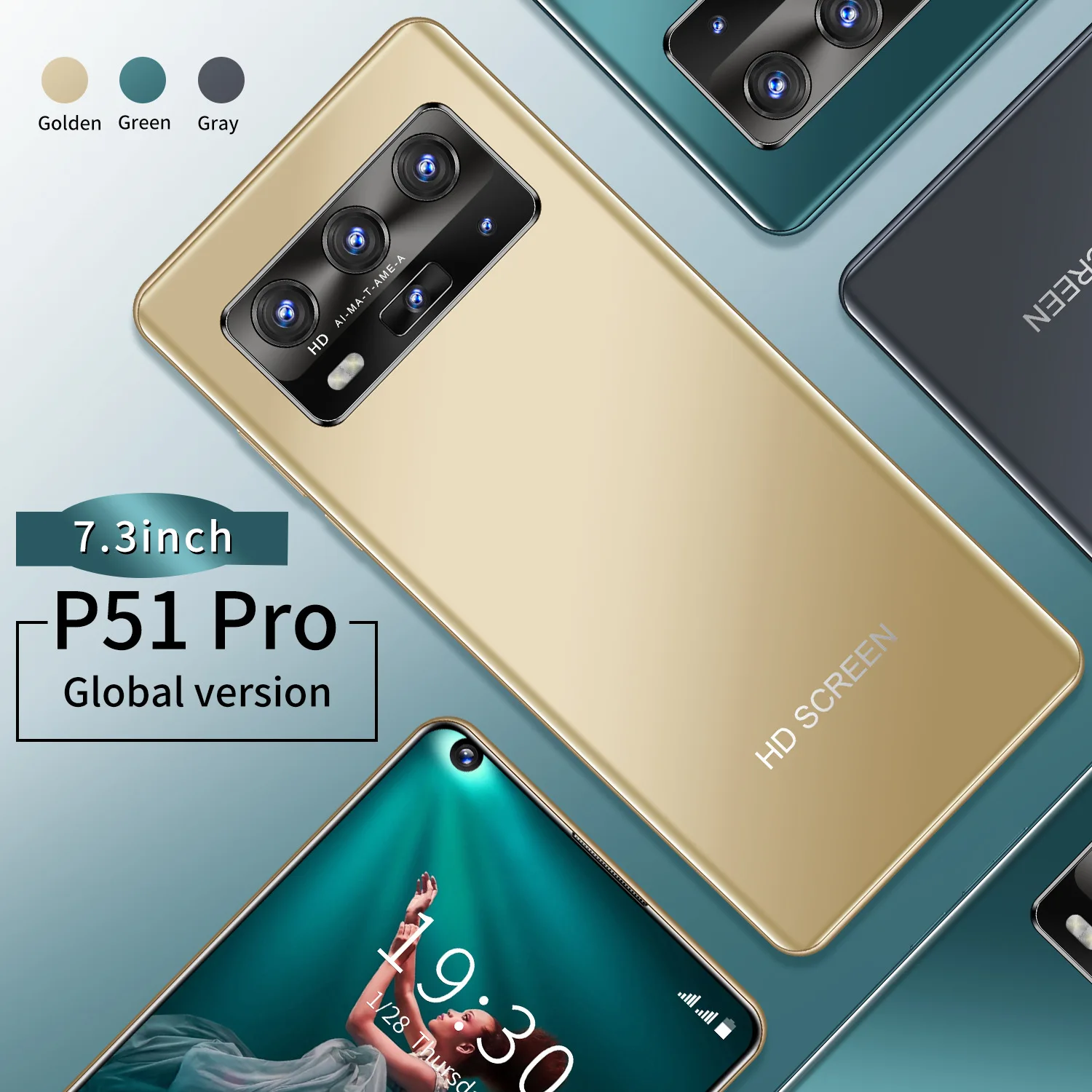 

P51 Pro 7.3 Inch 128GB ROM 8GB RAM Smartphone 5600MAH Free Shipping Mobile Phone Cheap Phone Android 10