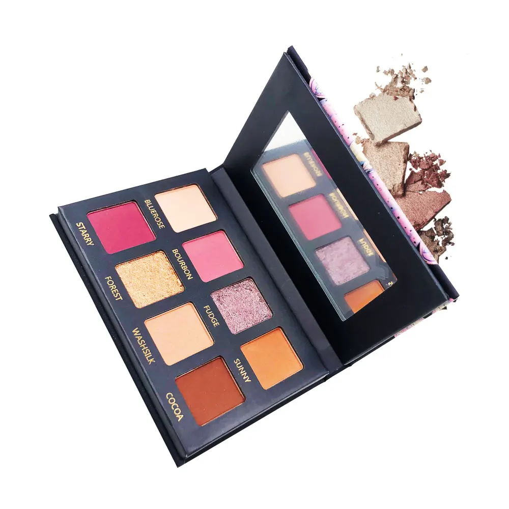 Палитра теней для век NOVO красно-фиолетовые нюдовые тени 8 цветов матовые