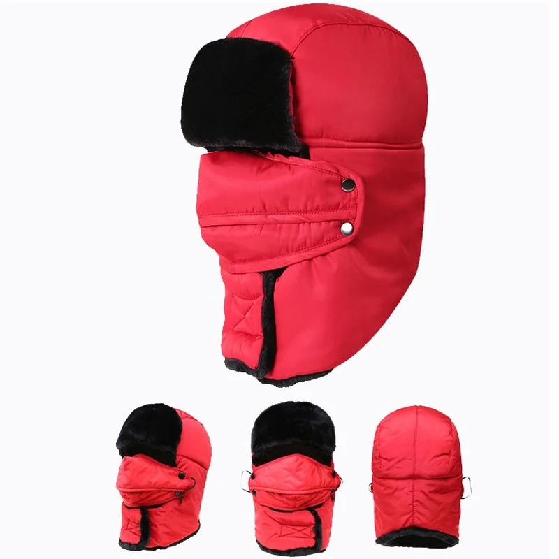 

Warm Men's Ski Hat Winter Wrapped Windproof and Velvet Men's and Women's Outdoor Riding Ear Protection Ski Hat
