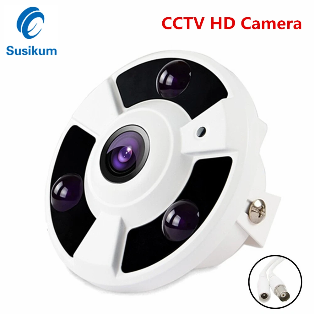 

Камера видеонаблюдения 1080P HD AHD, 3 светодиода, угол обзора 180 градусов, объектив «рыбий глаз», купольная аналоговая камера наблюдения