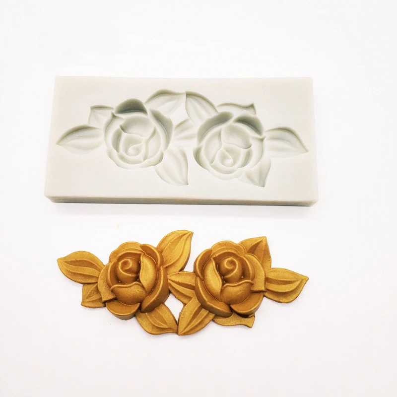 

Embossed rose flower silicone mould Chocolate Dough Jelly Cake Decorating Tool Sugarcraft