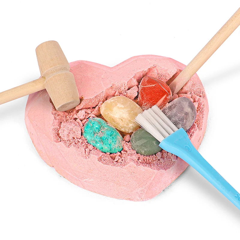 

Byncceh Gemstone Dig Kits Excavate 6 Real Gem Rocks Minerals Excavation Kit Great STEM Science Educational Toys for Kids Gift