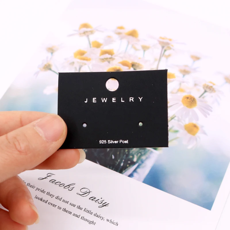 

Factory Sale 5*3.5cm 100pcs/lot Jewelry Display Cards Drop Earrings Black Paper Display DIY Cards Price Tags Hanger
