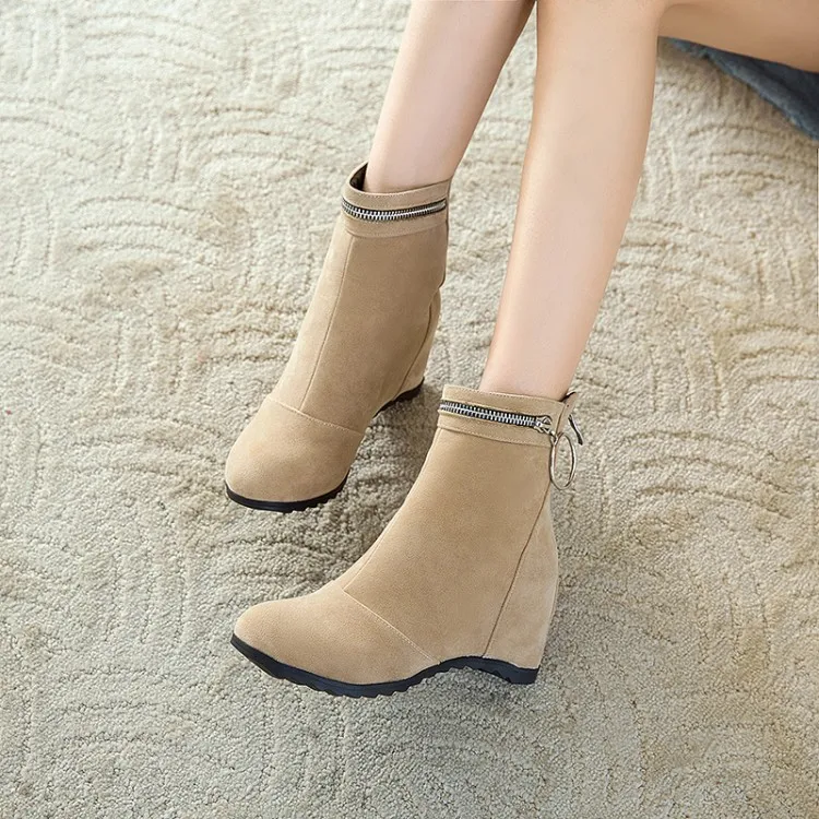 Big Size 9 10 11 12 13 boots women shoes ankle for ladies woman winter Solid color round head heel | Обувь