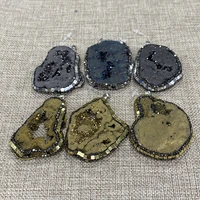 1 piece irregular resin stone slice pendant diy necklace with diamond pendant used for earring making jewelry making accessories