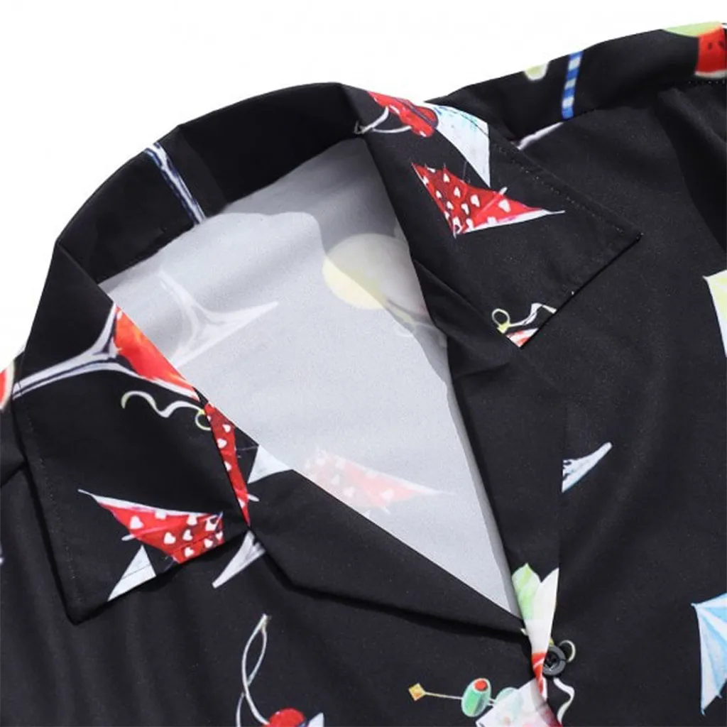 Мужская повседневная гавайская рубашка с коротким рукавом летняя Модная