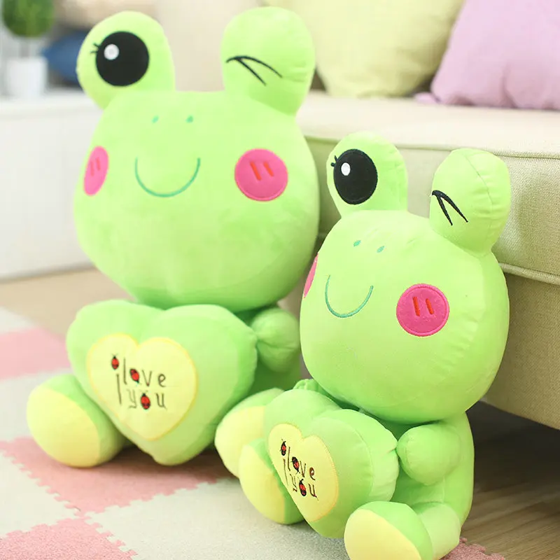

1pc 35-65cm Lovely Frog Plush Toy Soft Cartoon Hold Heart Stuffed Animal Doll Kids Sleeping Children Birthday Presents