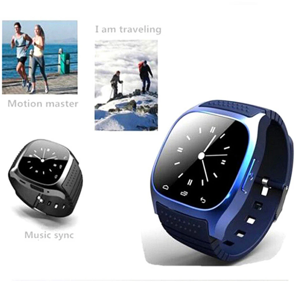 

Waterproof Smartwatches M26 Bluetooth Smart Watch Music LED For Pedometer Phone With IOS Player Alitmeter Android Smart Apple