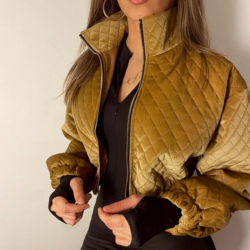 

Куртка женская демисезонная с воротником-стойкой и молнией, E3904