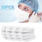 Маска одноразовая для лица, синяя, белая, 50 шт.