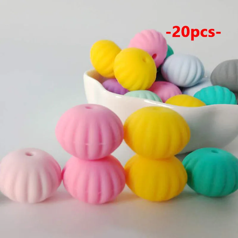 Силиконовые бусины в виде тыквы 15 мм|Детские прорезыватели| |