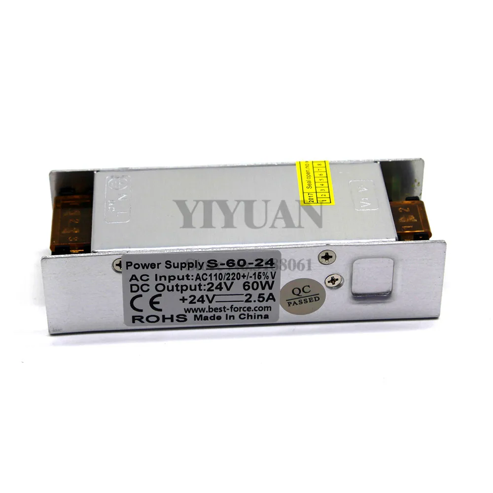 Одиночный выход 60W 24V 2.5A источник питания Dc Swtiching светодиодный трансформатор