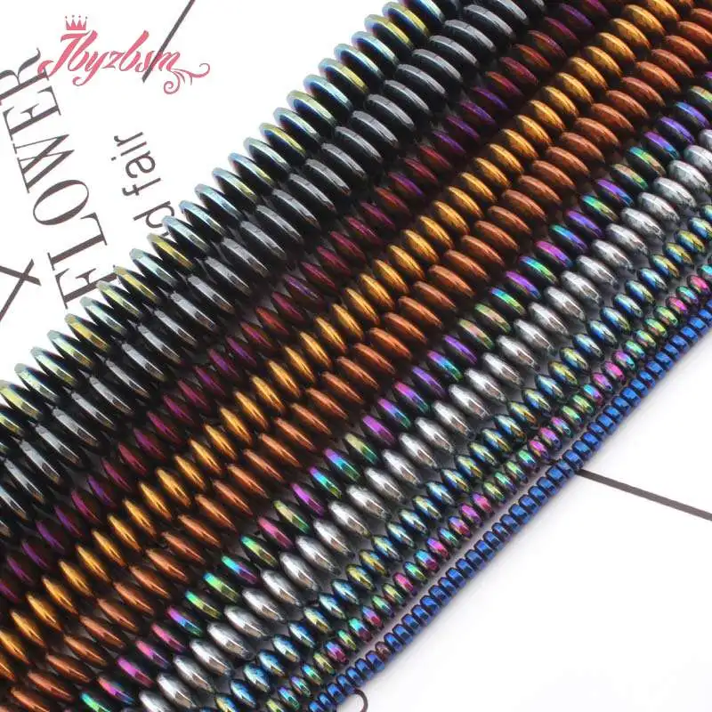 Круглые бусины Heishi (без магнита) из гематита и натурального камня разделители для