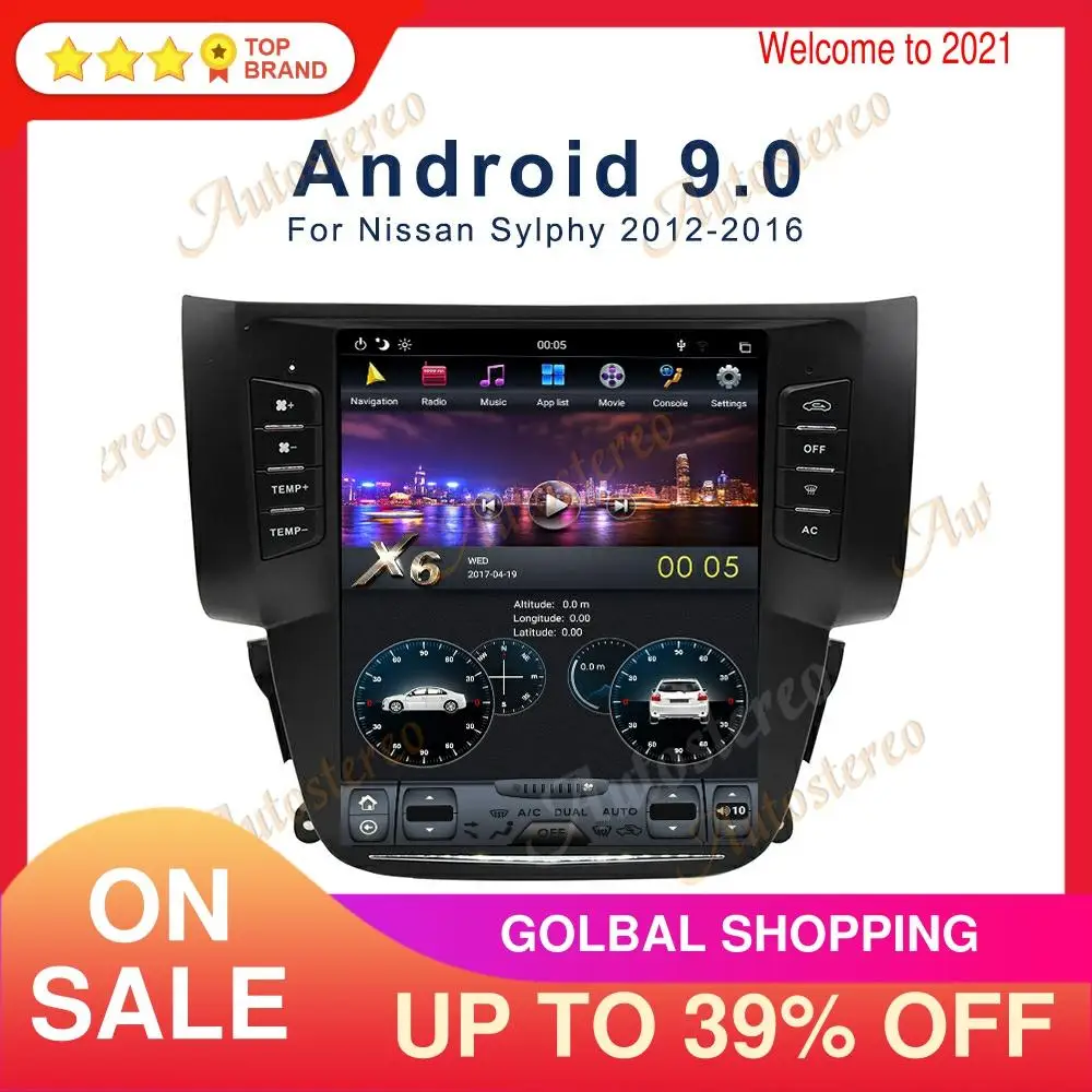 DSP PX6 Android 9 Tesla стиль автомобиля GPS навигация для Nissan Sylphy 2012 + Carplay головное