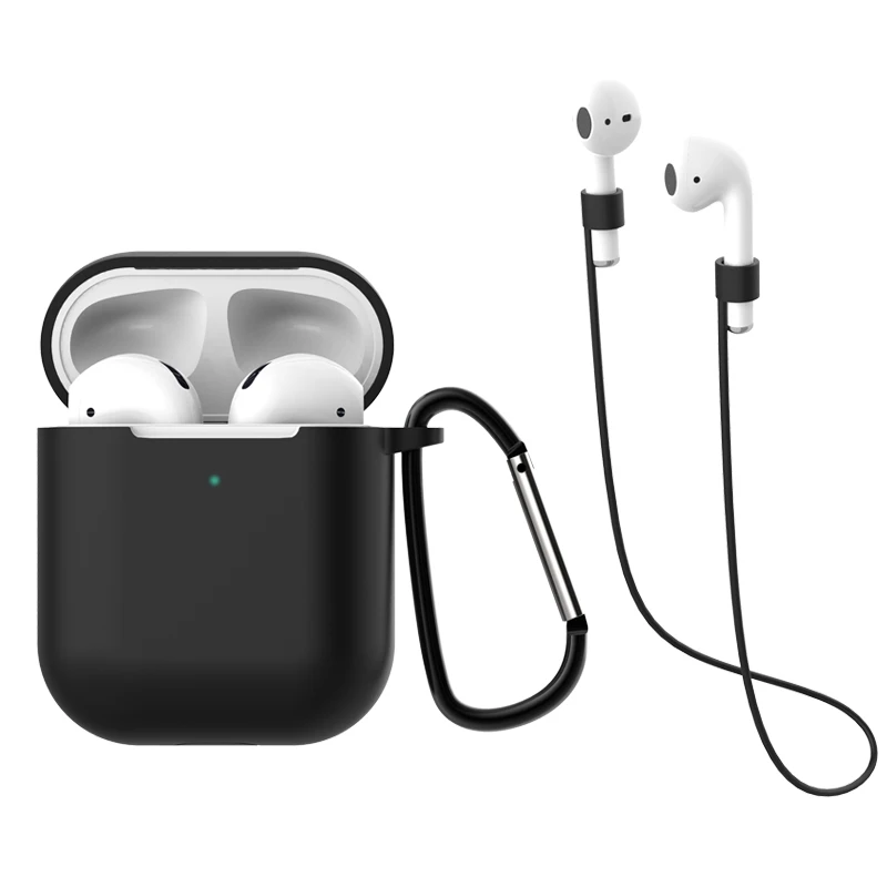 Black 3 шт./компл. силиконовый беспроводной Bluetooth футляр для наушников для Airpods 1 2 TWS вкладыши наушники аксессуары защитный чехол - Цвет: Black
