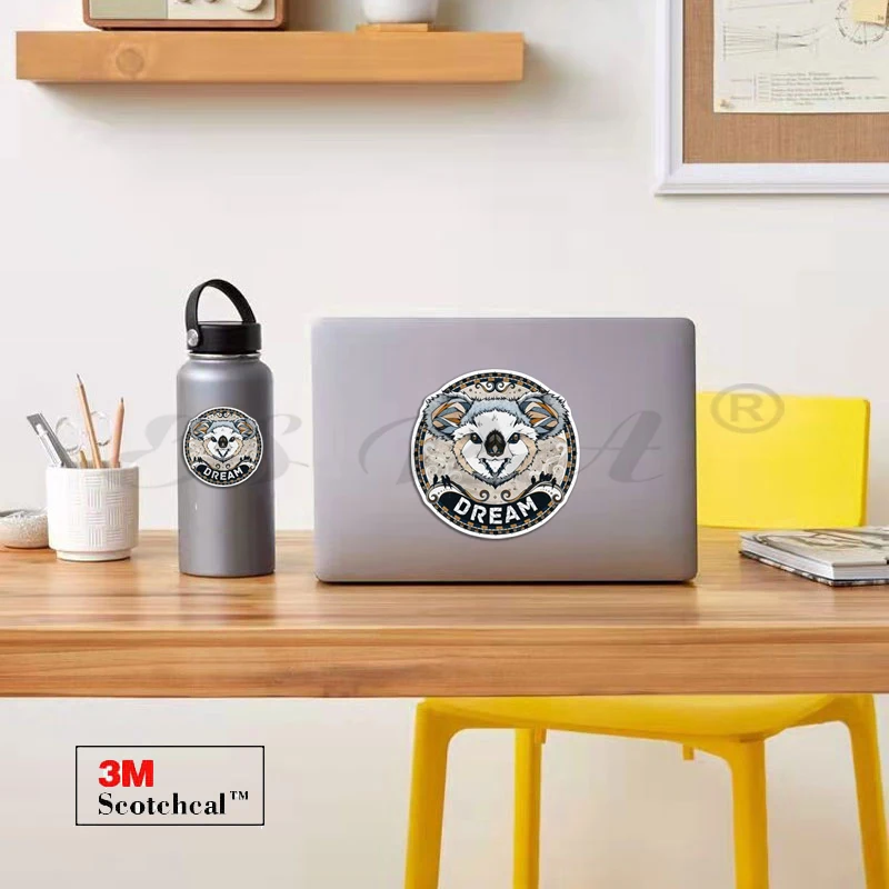 

Laptop Decals Koala Round Car Stickers Pegatinas Graffiti Matt Waterproof PVC for Helmet Flippers Motor Skateboard Luggage Decor