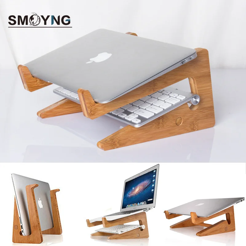 2 в 1 бамбуковая подставка для ноутбука увеличенная высота охлаждающая Macbook Air Pro
