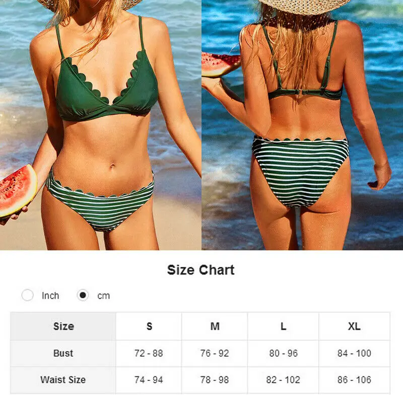 

2020 New Spring Summer Girls Women Push Up Bikini Set Bra Padded Stripe Swimwear Bandage Lady Swimsuit Bathing Beach suits