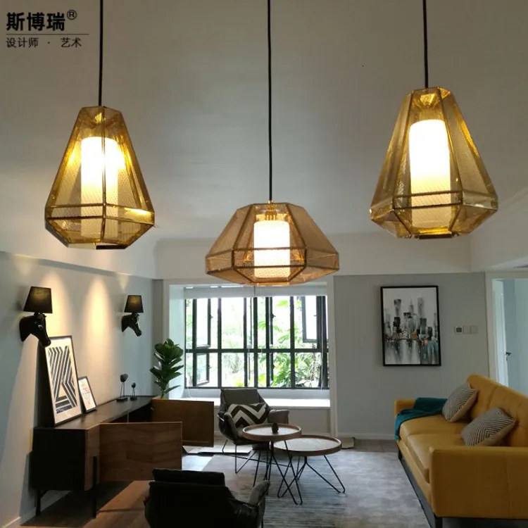 Металл Искусство Люстра оригинальность личности геометрии Западный Ресторан