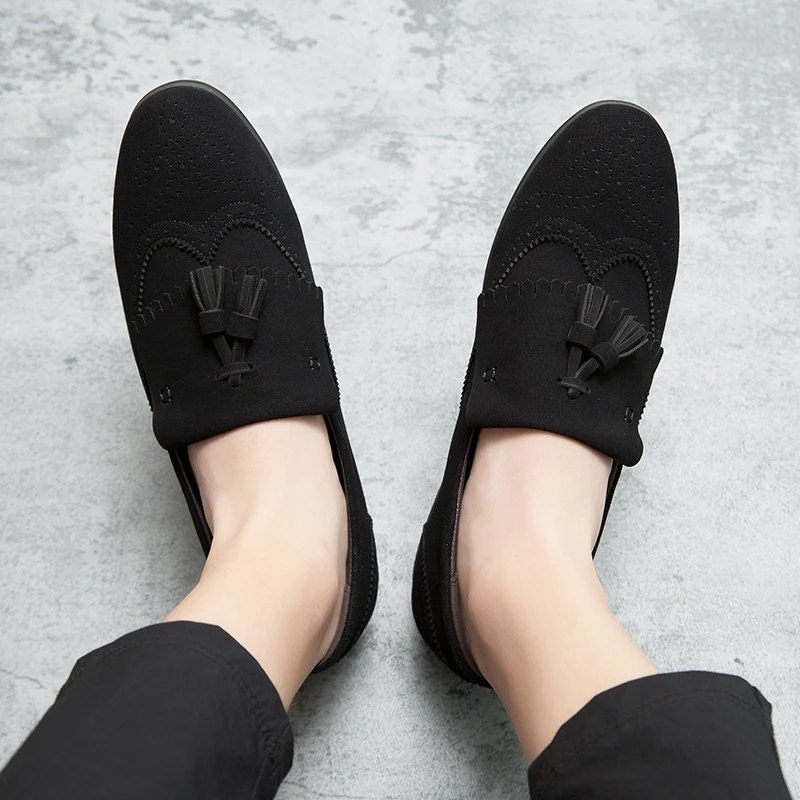 

2021 New Men Tassel Handmade Mens Loafers Business Formal Shoes Slip-On Oxfords Dress Shoes Heren Nette Schoenen