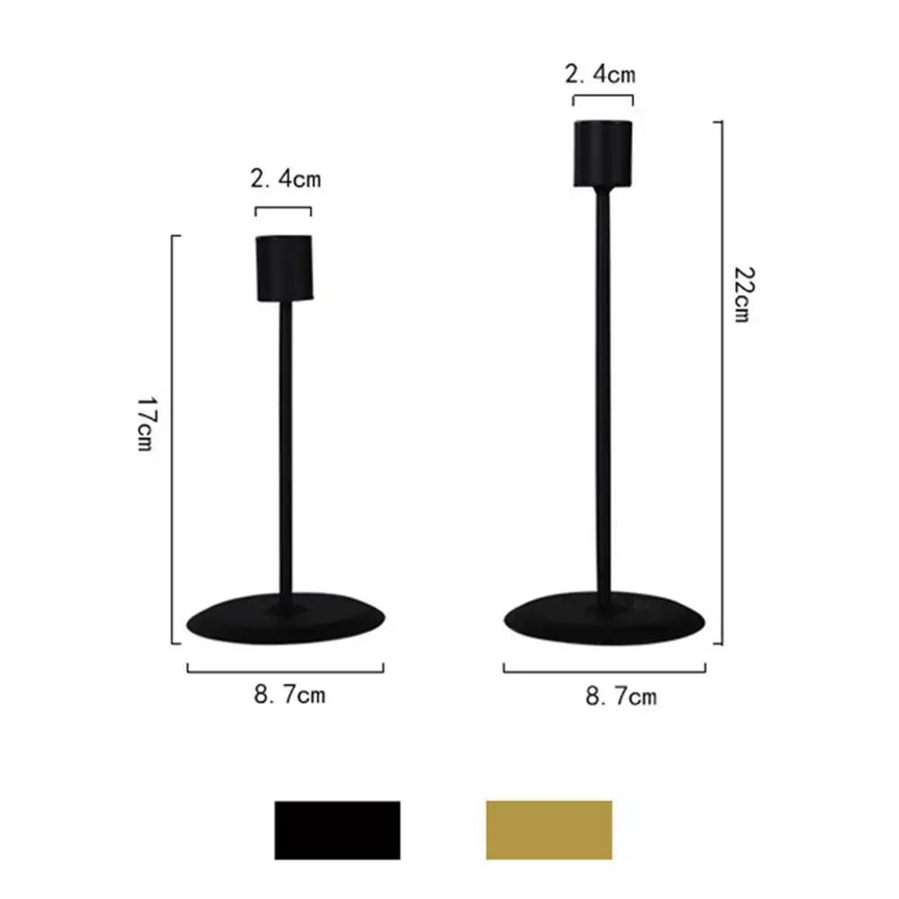 

2 Candlestick Set Romantic Candlelight Dinner Decoration Wrought Holder Living Room Dining Candle Table Iron C8Z4