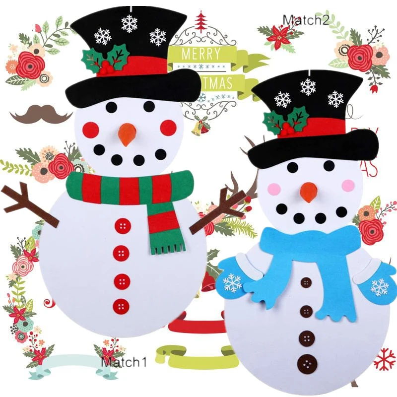 

DIY Felt Snowman Merry Christmas Decoration For Home 2020 Christmas Ornament Navidad Natal Gift for Children New Year Xmas Decor