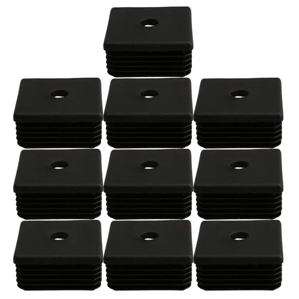 

10PCS Black Plastic Furniture Legs Plugs Blanking End Caps Insert Plugs for Square Pipe Tube 40mmx40mm M8