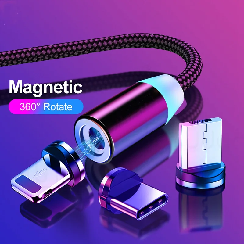 Магнитный Кабель с разъемом Micro USB Type-C кабель для передачи данных iPhone Samsung Android