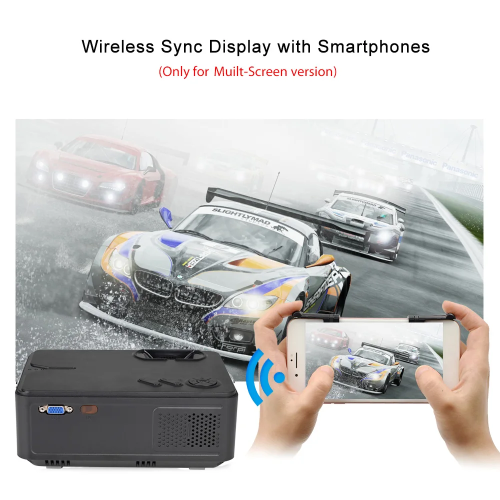 Rigal мини-проектор RD813 2000 люмен светодиодный WiFi многоэкранный проектор 3D проектор Поддержка HD 1080P портативный домашний ТВ кинотеатр