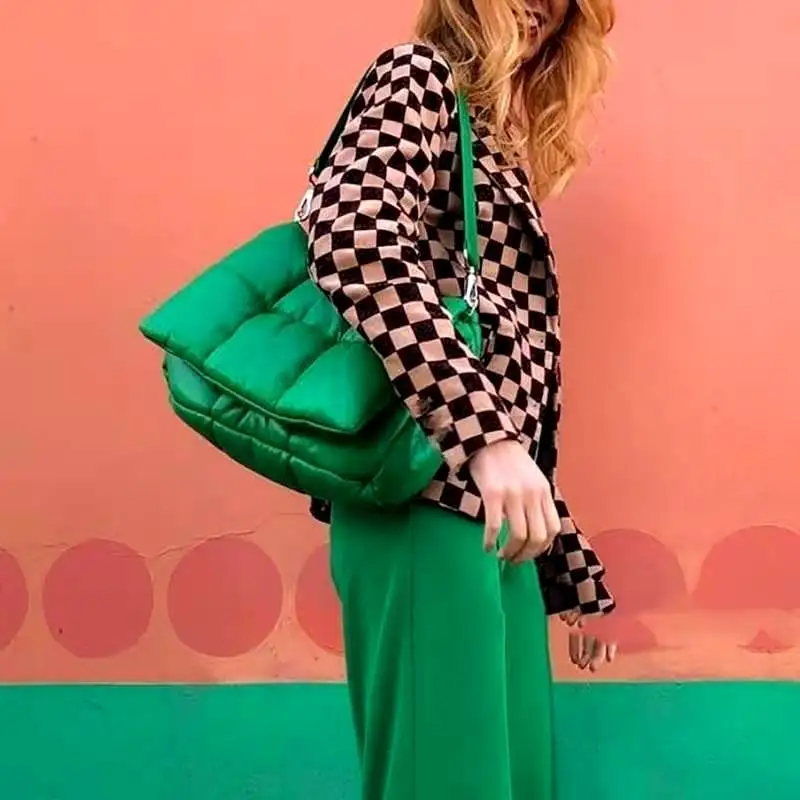 Мягкая тканая сумка для подмышек повседневные женские сумки на плечо Модные