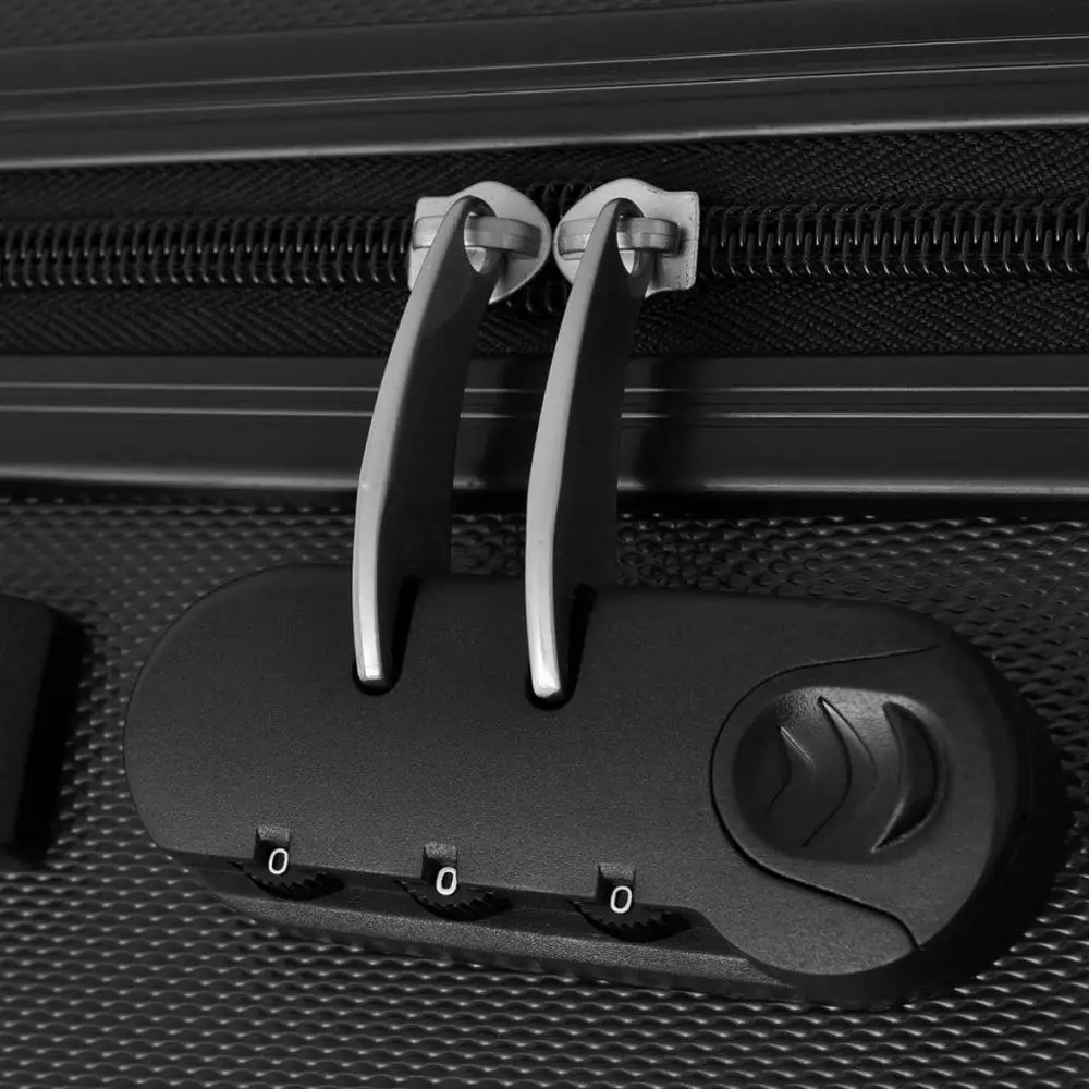 【USA Warehouse】3 Piece Hardcase Trolley Set Black
