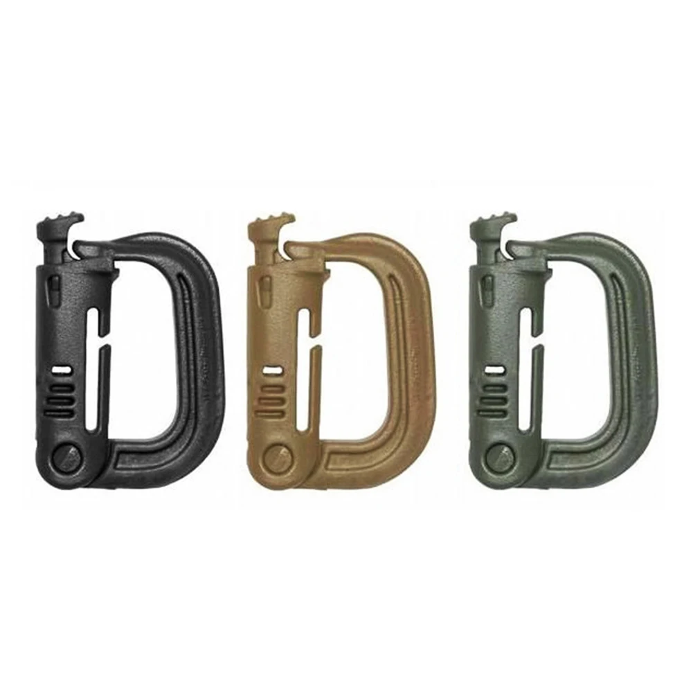 

Molle Carabiner D-Shape Locking Ring Plastic Clip Snap Type Ring Buckle Carabiner Keychain ITW fastener Bag buckle Clasp