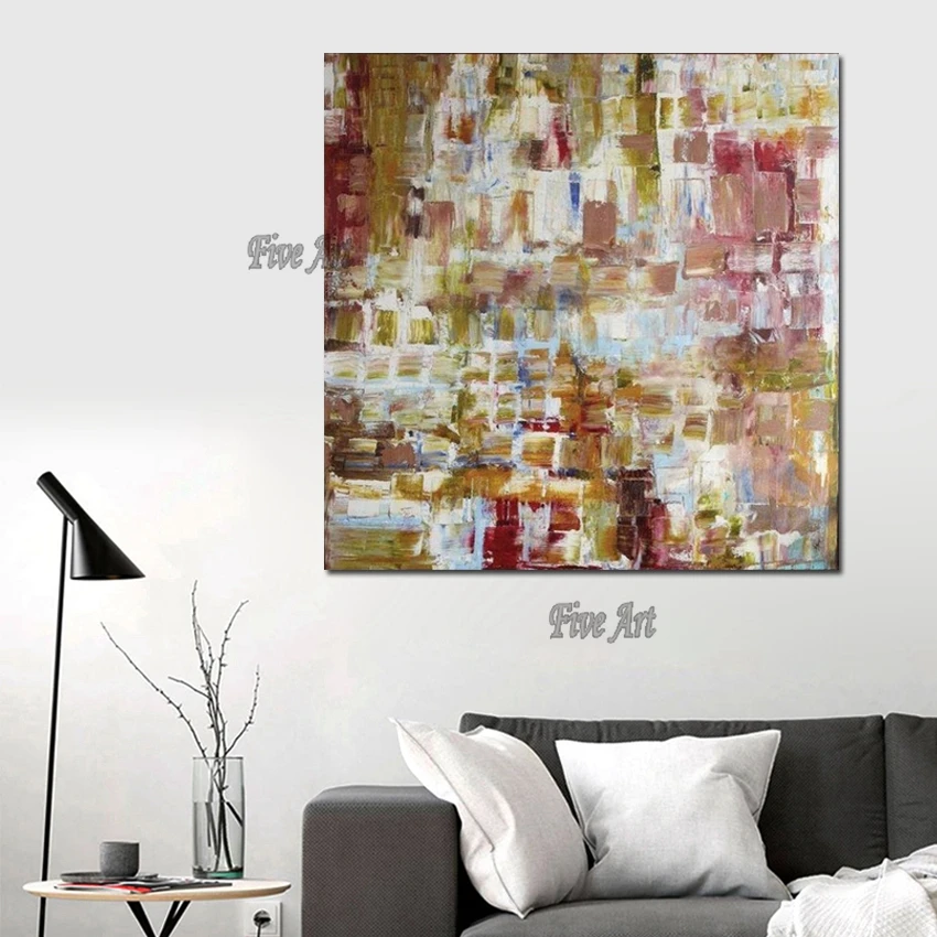 

Hand painted Abstract Purple Yellow Artwork Oil Painting Abstract Wall Art Oil Painting Living Room Wall Decor On Canvas