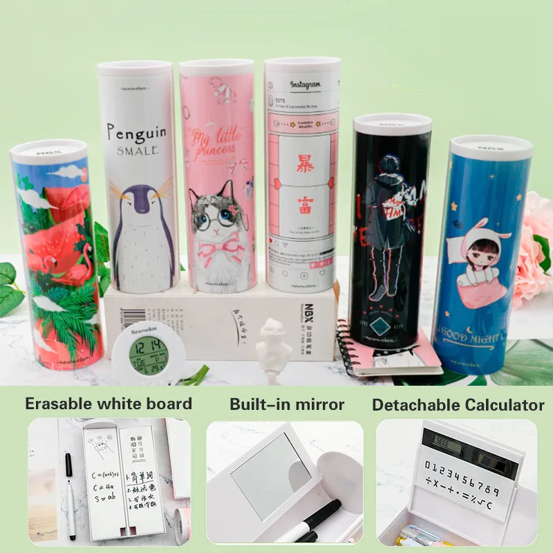 Чехол карандаш большой емкости пенал для макияжа прочные школьные