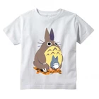 Детская футболка с аниме Тоторо, дизайнерская футболка для мальчиков и девочек, милый топ с коротким рукавом в стиле Харадзюку, Детская мультяшная футболка
