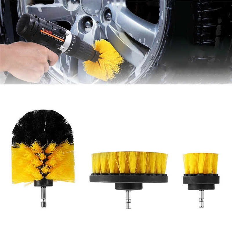 

7 Colors Electric Scrubber Brush Drill Brush Kit Plastic Round Cleaning Brush Tool for Carpet Glass Car Tires Nylon Brushes