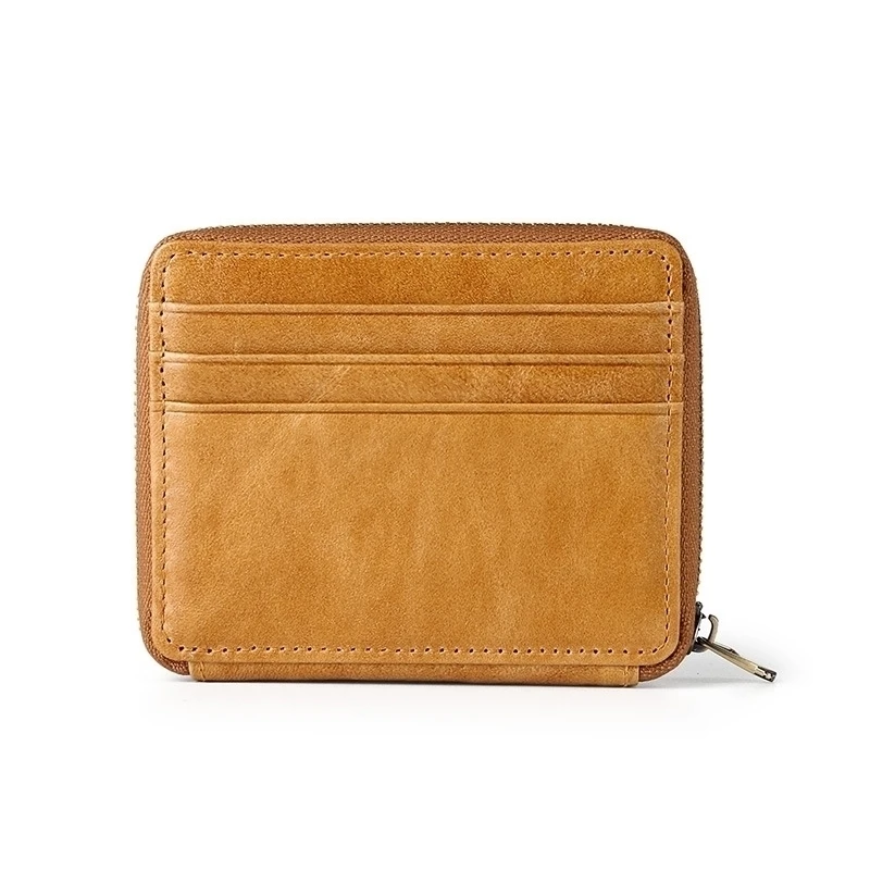 Верхний слой из воловьей кожи Rfid Противоугонный Кошелек для монет кожа Маленький