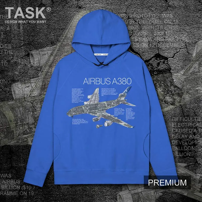 

Men hooded sweater USA Air bus A380 Civil airliner America Air Plance printed cotton casual hipster hip pop hoodie sweatshirt