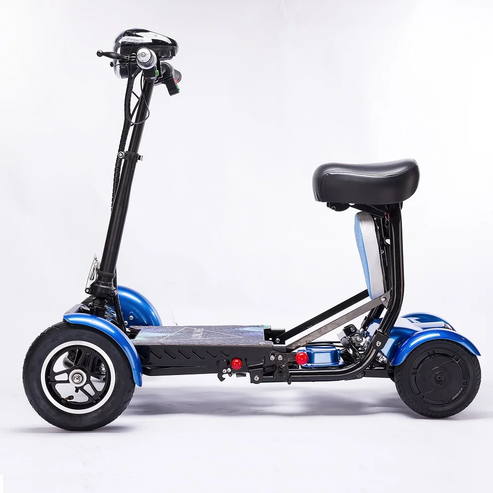 Инвалидный четырехколесный двухместный мобильный складной электрический