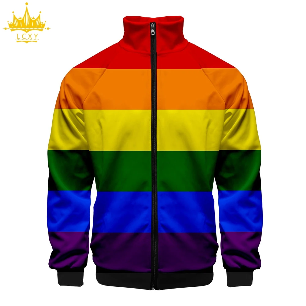 LGBT 3D воротник молния Мужская куртка Бомбер Толстовка K POP Off несколько цветов