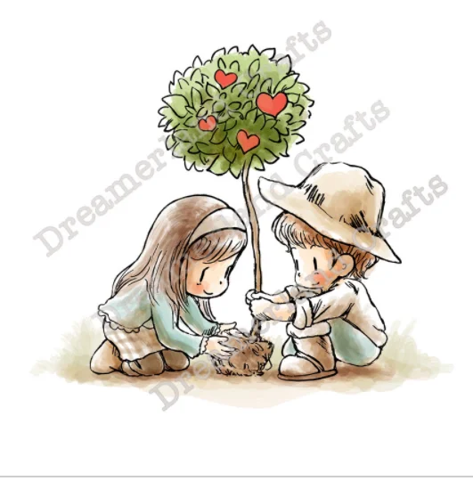 Прозрачный силиконовый штамп для девочек и мальчиков 10x10 скрапбукинга