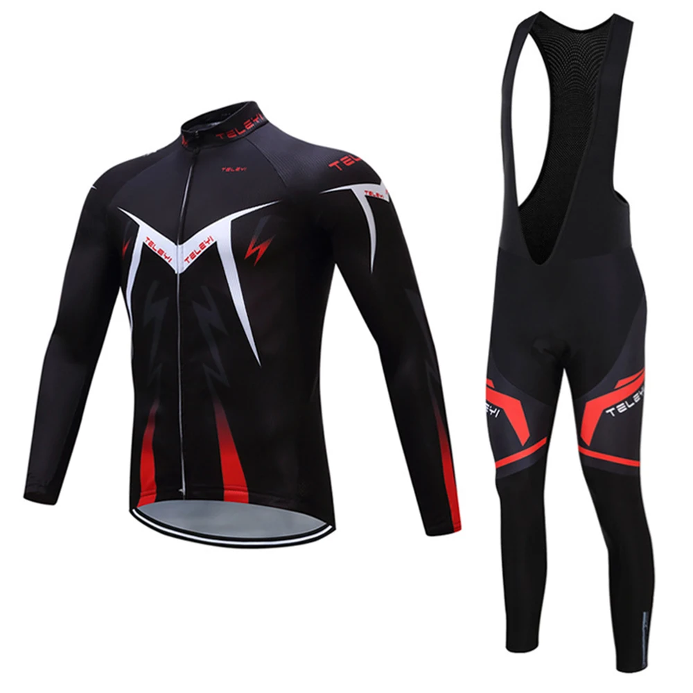

Long Sleeve Cycling Jersey Set Bicycle Clothing MTB Racing Bike Breathable Thin Men Clothes Outdoor Competition Sportswear Suit