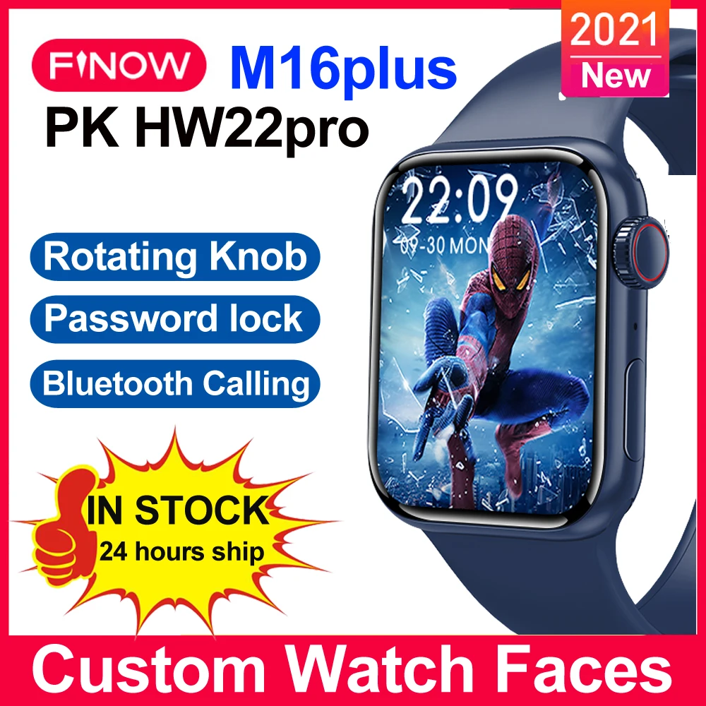 

Смарт-часы Finow M16plus 2021 PK HW22pro, умные часы для мужчин и женщин, BT вызов, DIY обои для Android ios VS Series 6 W66 W506 HW16