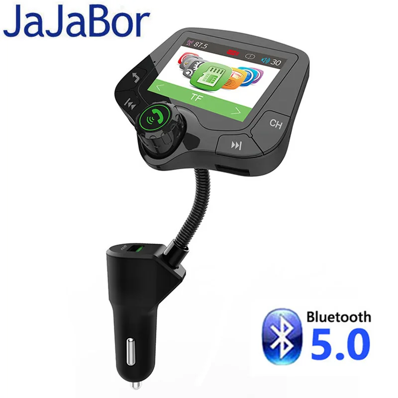 JaJaBor FM передатчик Bluetooth 5 0 автомобильный комплект громкой связи AUX аудио приемник